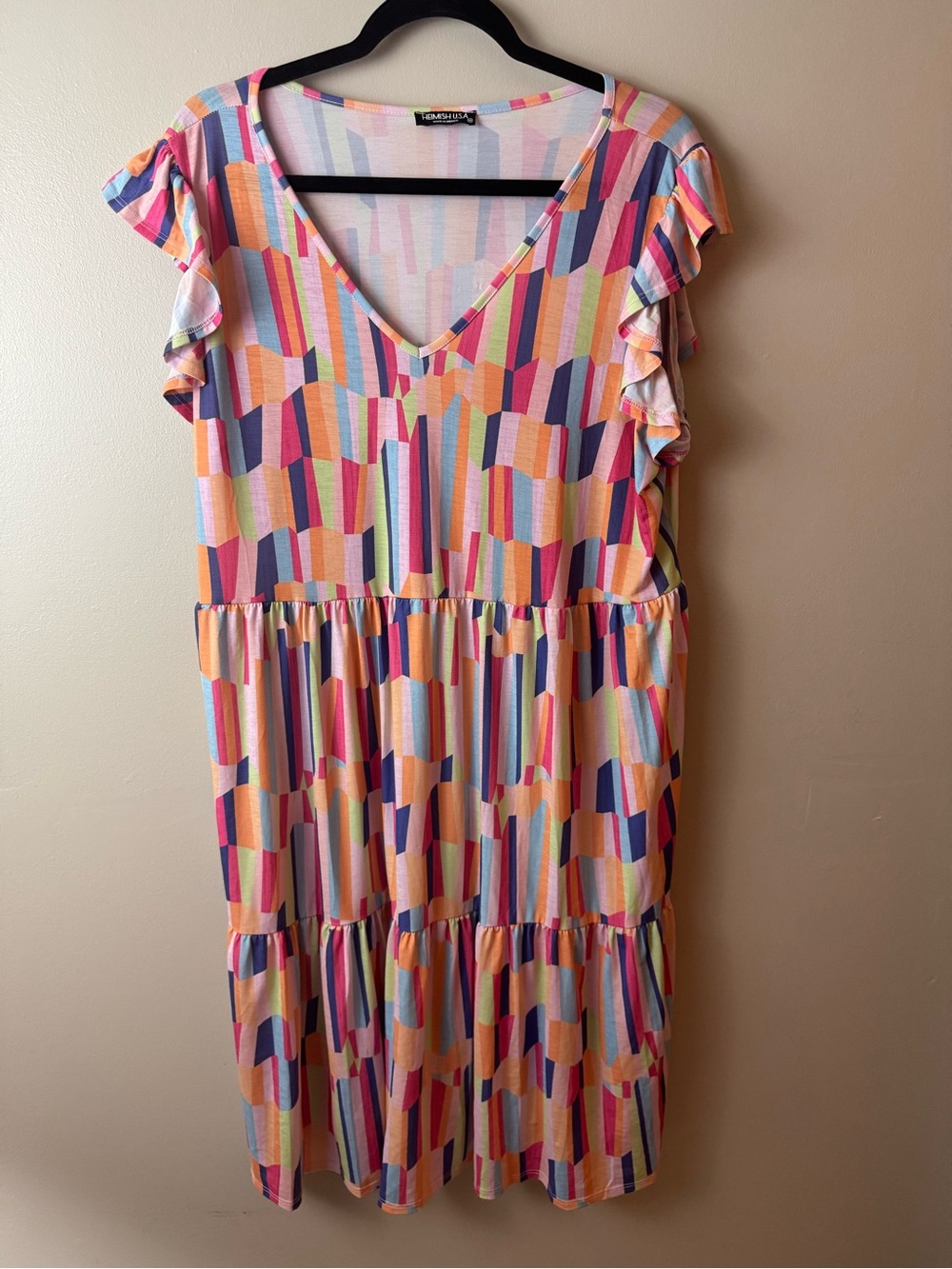 NWOT HEIMISH U.S.A. Multicolor Geometric Shapes Dress 3XL